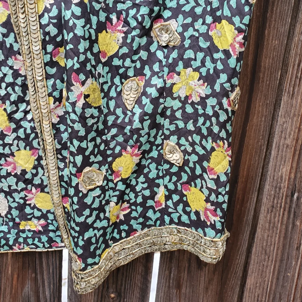 Y2K Kimono w/ bead sequin trim - Picture 6 of 7